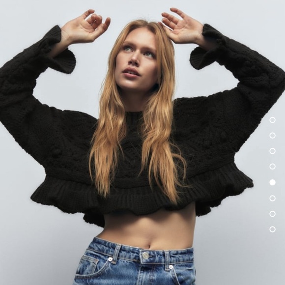 Zara Cropped Knit Sweater - Picture 3 of 4